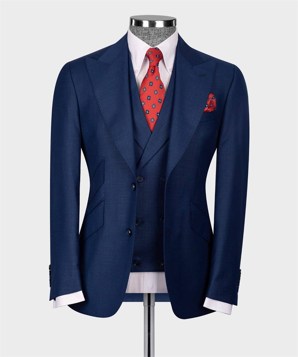 Elegant Formal Men'S Wear - Элегантный темно-синий классический свадебный смокинг из