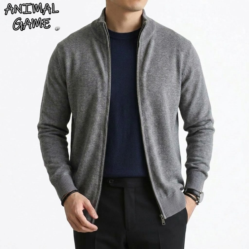 Men Formal Wear Coat - Осенний мужской вязаный кардиган на молнии,