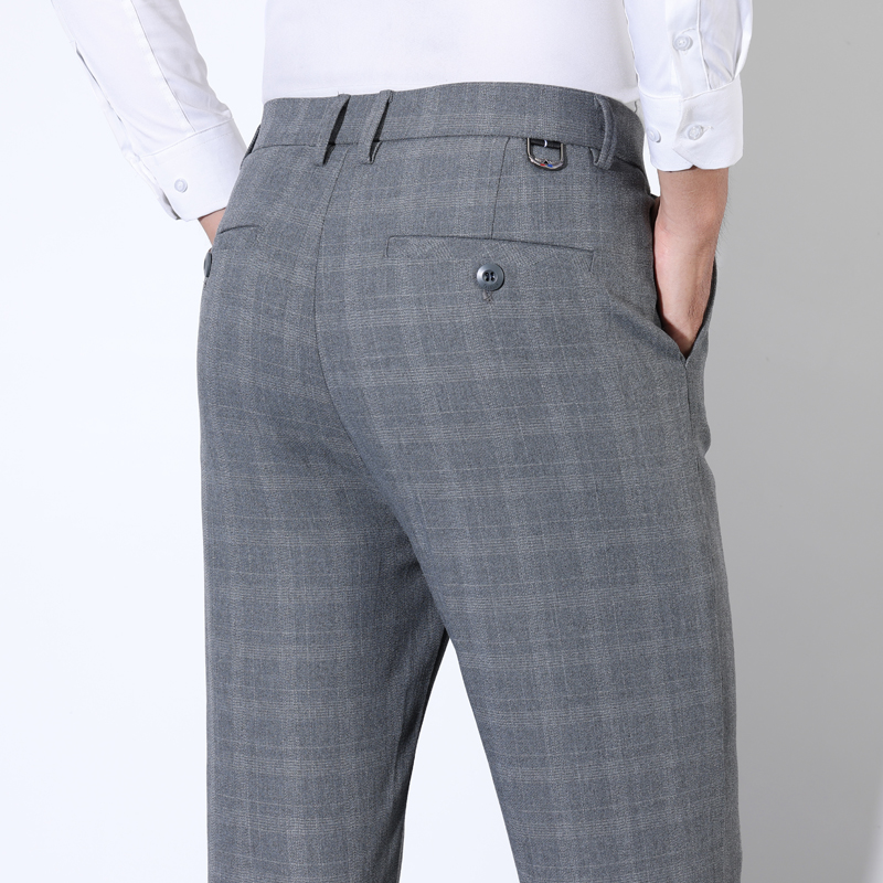 Men'S Formal Wear For A Wedding - Хлопковые клетчатые классические брюки в полоску,