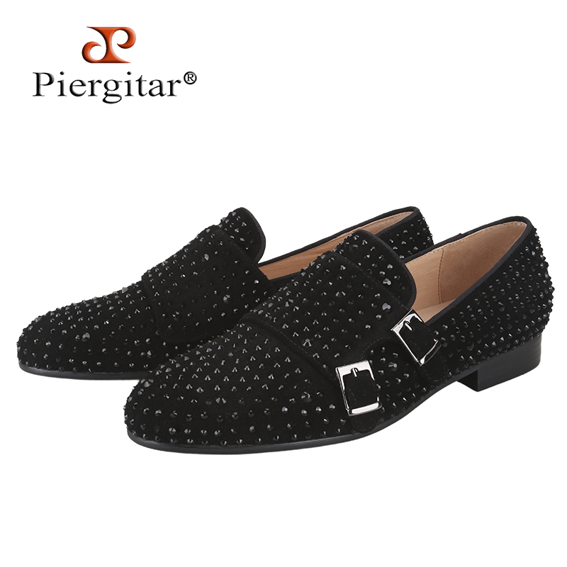 Men'S Style Formal Wear - Piergitar/Новые черные замшевые мужские туфли двойного