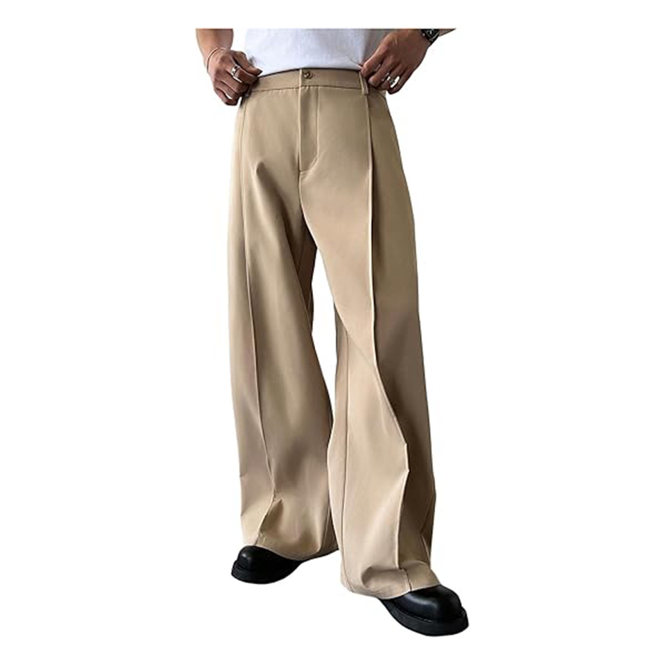 Men'S Formal Wear Accessories - Мужские однотонные брюки прямого кроя для