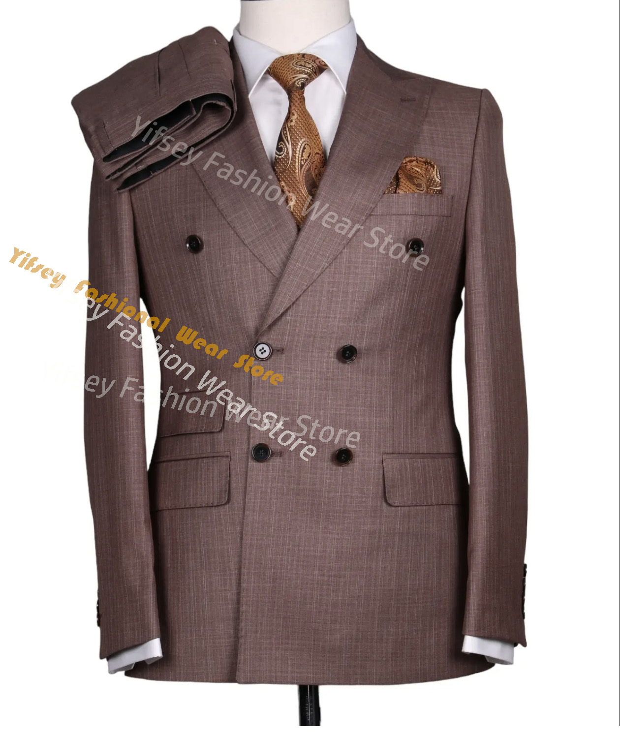 Latest Men Formal Wear - Коричневый летний мужской костюм-двойка: пиджак и