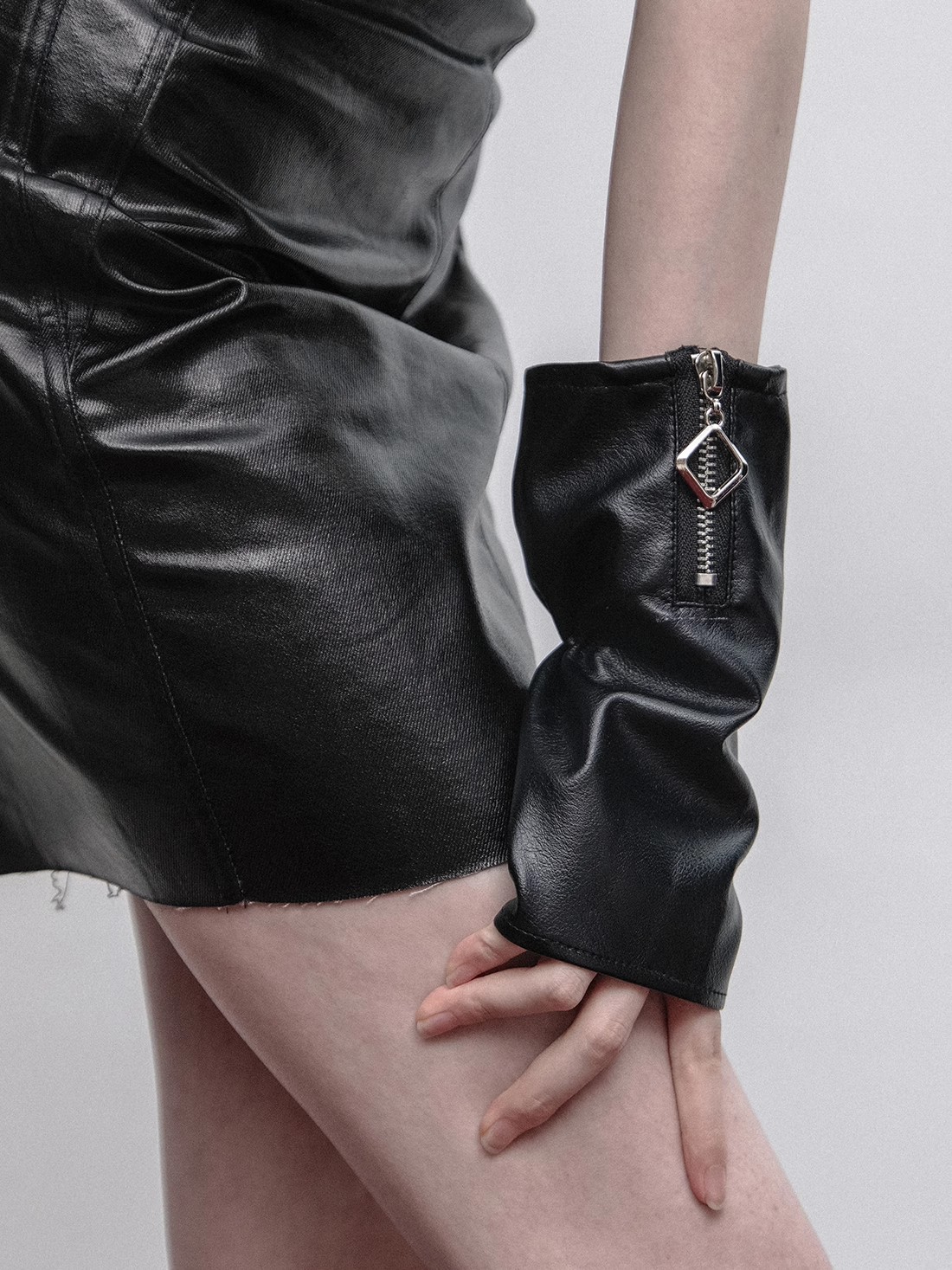 Formal Glove Leather - Женские модные матовые черные перчатки из