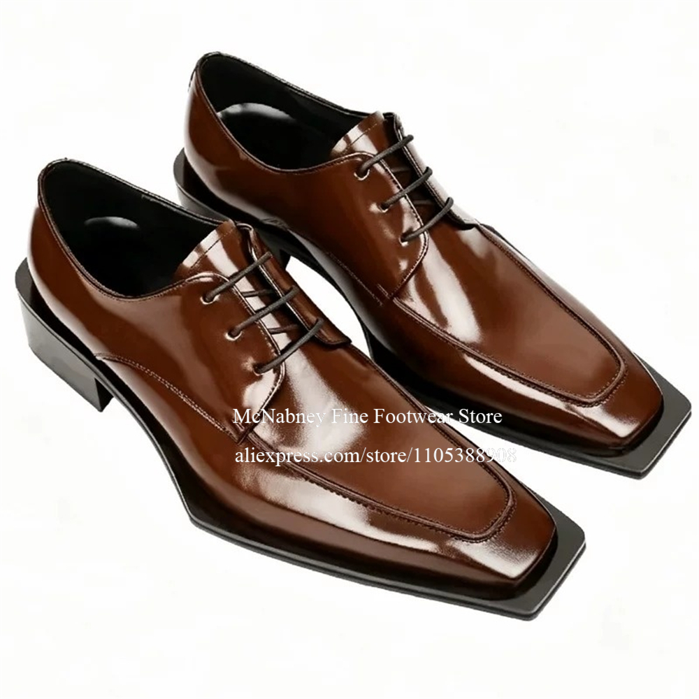 Men Formal Wear Dress - Кожаные туфли-оксфорды на шнуровке с шипами,
