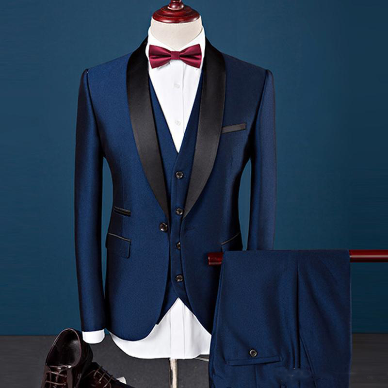 Latest Men Formal Wear - Новейший дизайн: Элегантный свадебный костюм-тройка (пиджак+брюки+жилет)