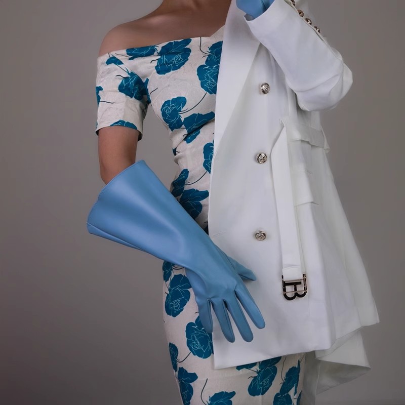 Женские модные светло-голубые  – обзор и цена Formal Glove Leather