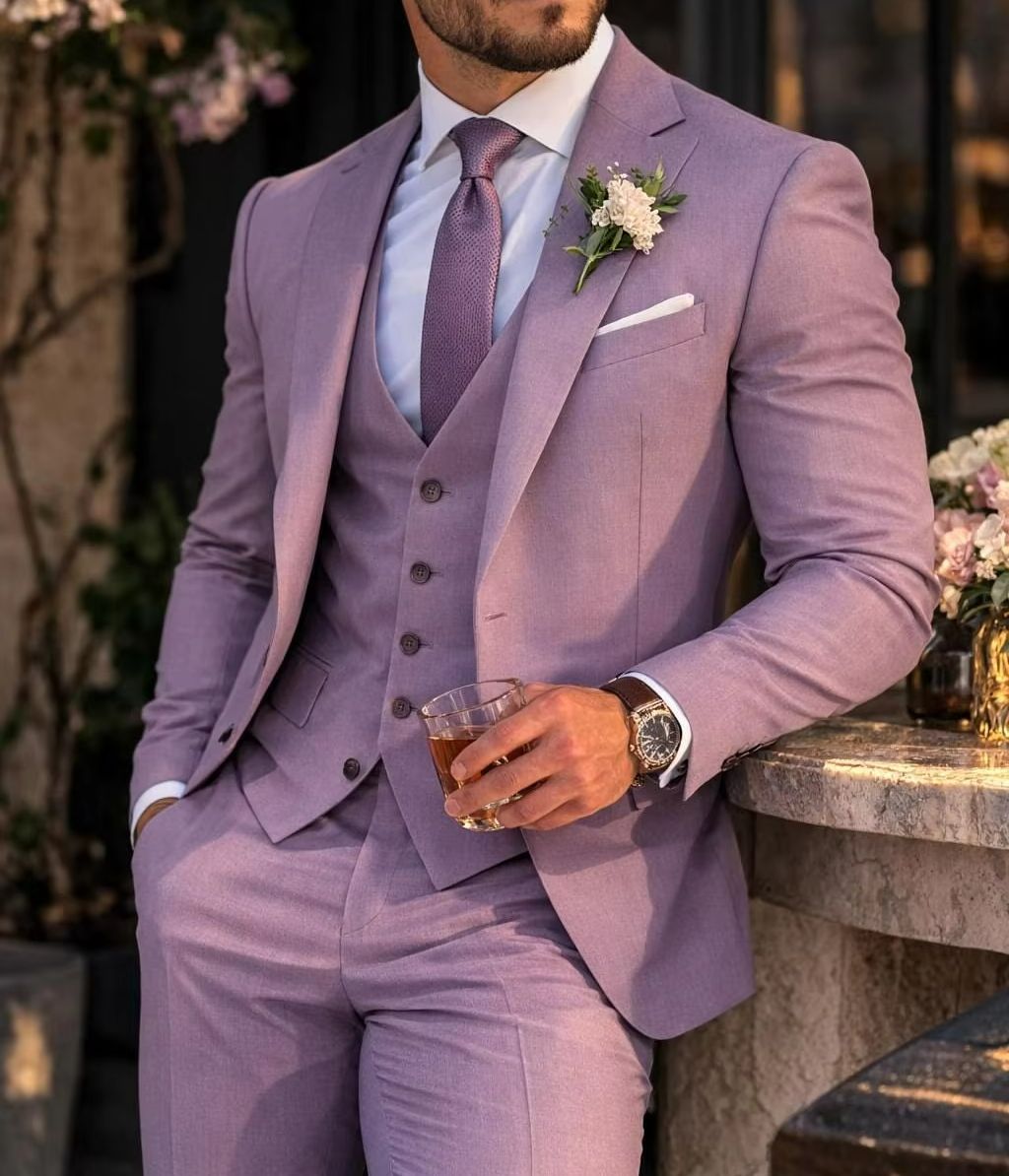 Мужской костюм-тройка лавандов – обзор и цена Men Formal Wear For Wedding