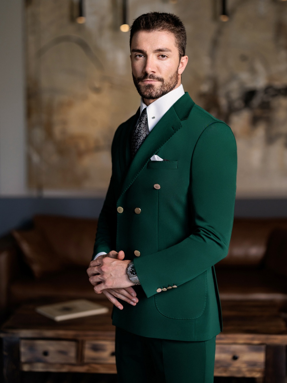 Зеленый мужской костюм-двойка  – обзор и цена Elegant Formal Men'S Wear
