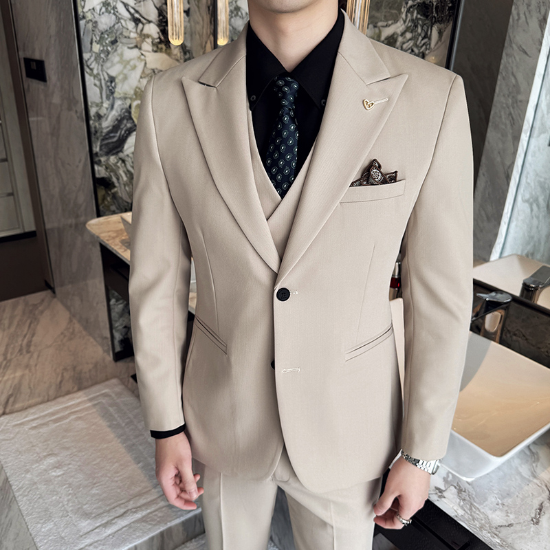 Облегающий комплект из трех пр – обзор и цена Korean Men Formal Wear
