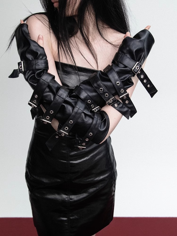 Женские модные матовые черные  – обзор и цена Formal Glove Leather