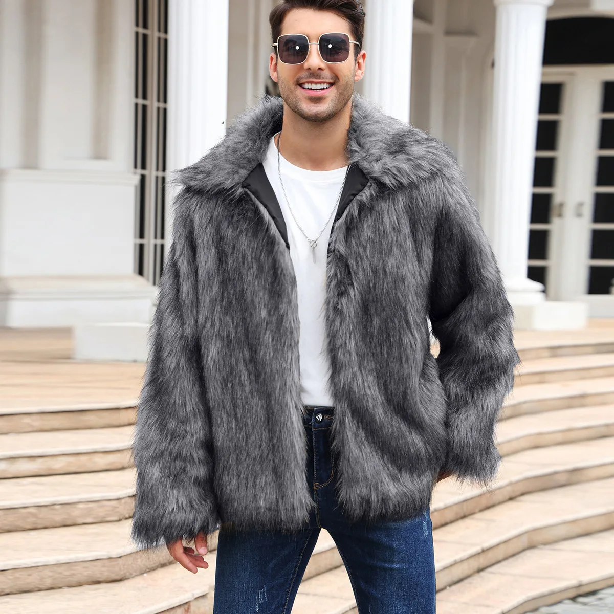 Мужская куртка из искусственно – обзор и цена Men Formal Wear Coat