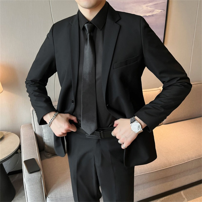 Мужской костюм-двойка притален – обзор и цена Korean Men Formal Wear
